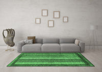 Machine Washable Abstract Emerald Green Modern Rug, wshabs3612emgrn