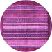 Round Machine Washable Abstract Purple Modern Area Rugs, wshabs3612pur