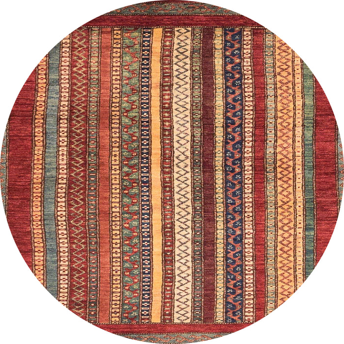Round Abstract Red Modern Rug, abs3612