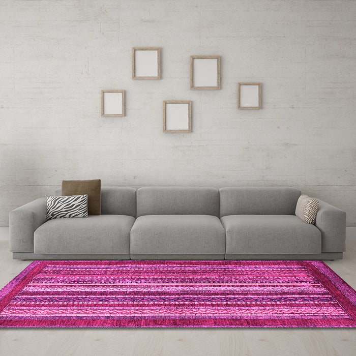 Machine Washable Abstract Pink Modern Rug in a Living Room, wshabs3612pnk