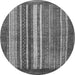 Round Abstract Gray Modern Rug, abs3612gry