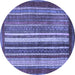 Round Abstract Blue Modern Rug, abs3612blu