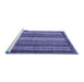 Sideview of Machine Washable Abstract Blue Modern Rug, wshabs3612blu