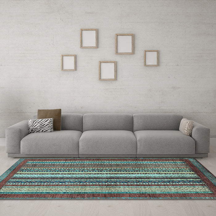 Machine Washable Abstract Light Blue Modern Rug in a Living Room, wshabs3612lblu