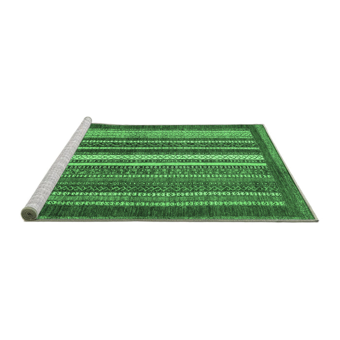Sideview of Machine Washable Abstract Emerald Green Modern Area Rugs, wshabs3612emgrn