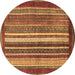 Round Abstract Brown Modern Rug, abs3612brn