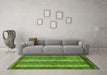 Machine Washable Abstract Green Modern Area Rugs in a Living Room,, wshabs3612grn