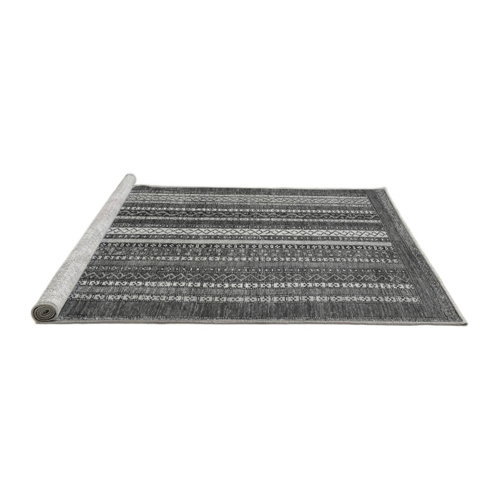 Sideview of Machine Washable Abstract Gray Modern Rug, wshabs3612gry