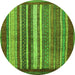 Round Abstract Green Modern Rug, abs3612grn