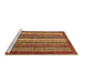 Sideview of Machine Washable Abstract Brown Modern Rug, wshabs3612brn