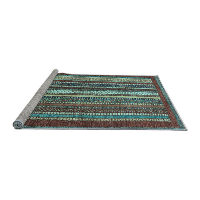 Sideview of Machine Washable Abstract Light Blue Modern Rug, wshabs3612lblu