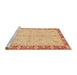 Sideview of Machine Washable Abstract Indian Saffron Orange Rug, wshabs3613