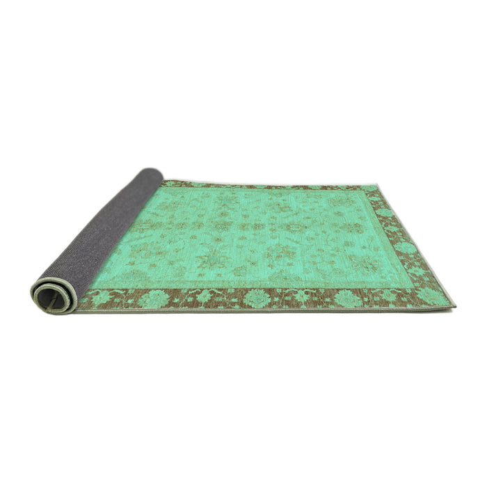 Sideview of Abstract Turquoise Modern Rug, abs3613turq