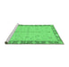 Sideview of Machine Washable Abstract Emerald Green Modern Area Rugs, wshabs3613emgrn