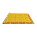 Sideview of Machine Washable Abstract Yellow Modern Rug, wshabs3613yw