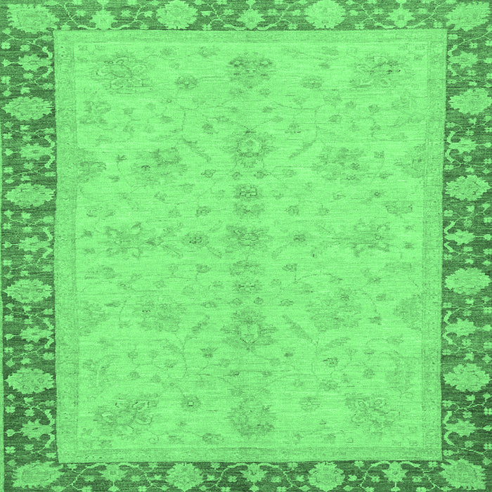 Square Machine Washable Abstract Emerald Green Modern Area Rugs, wshabs3613emgrn