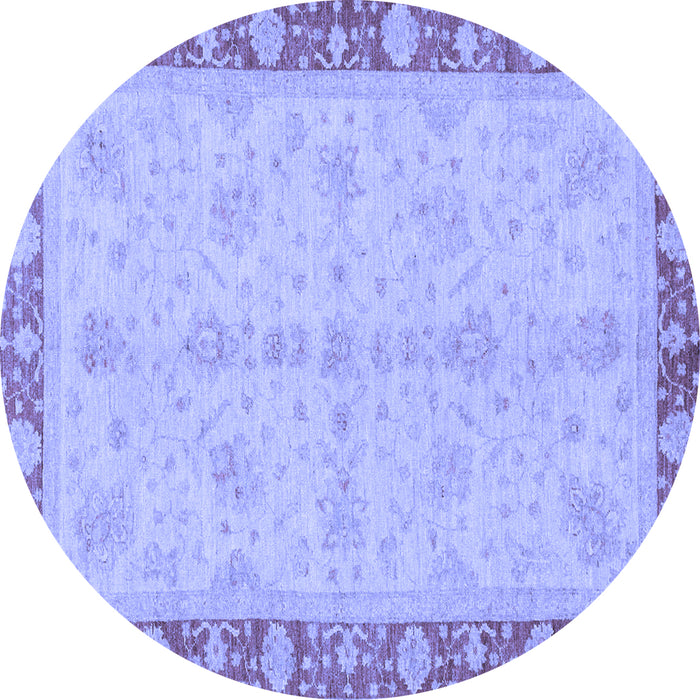 Round Machine Washable Abstract Blue Modern Rug, wshabs3613blu