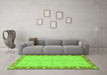 Machine Washable Abstract Green Modern Area Rugs in a Living Room,, wshabs3613grn