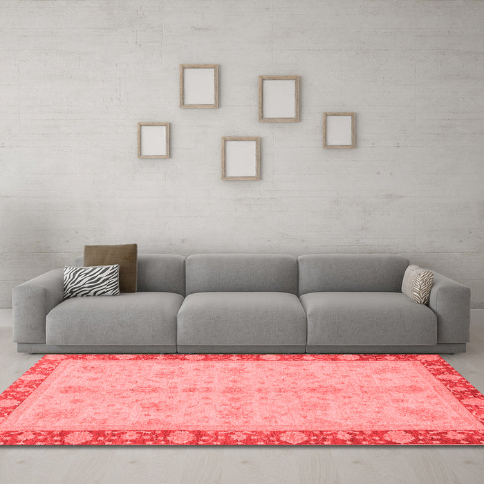 Modern Red Washable Rugs