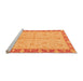 Sideview of Machine Washable Abstract Orange Modern Area Rugs, wshabs3613org