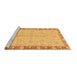 Sideview of Machine Washable Abstract Brown Modern Rug, wshabs3613brn