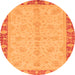 Round Abstract Orange Modern Rug, abs3613org