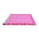 Sideview of Machine Washable Abstract Pink Modern Rug, wshabs3613pnk