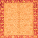 Square Machine Washable Abstract Orange Modern Area Rugs, wshabs3613org