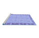 Sideview of Machine Washable Abstract Blue Modern Rug, wshabs3613blu