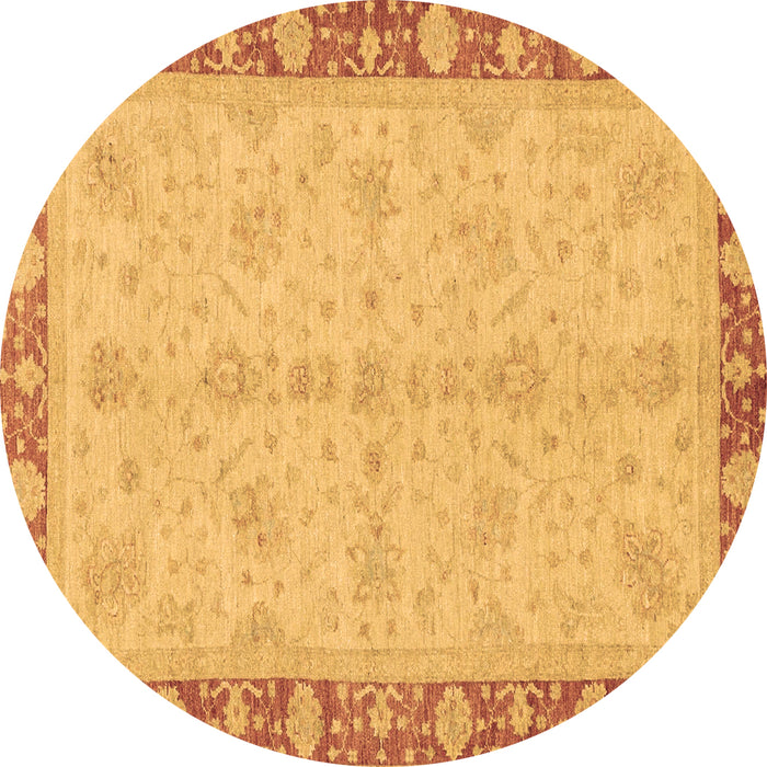 Round Abstract Brown Modern Rug, abs3613brn