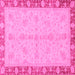 Square Machine Washable Abstract Pink Modern Rug, wshabs3613pnk