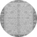 Round Abstract Gray Modern Rug, abs3613gry