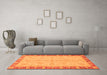 Machine Washable Abstract Orange Modern Area Rugs in a Living Room, wshabs3613org