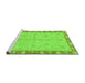 Sideview of Machine Washable Abstract Green Modern Area Rugs, wshabs3613grn