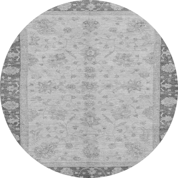 Round Machine Washable Abstract Gray Modern Rug, wshabs3613gry