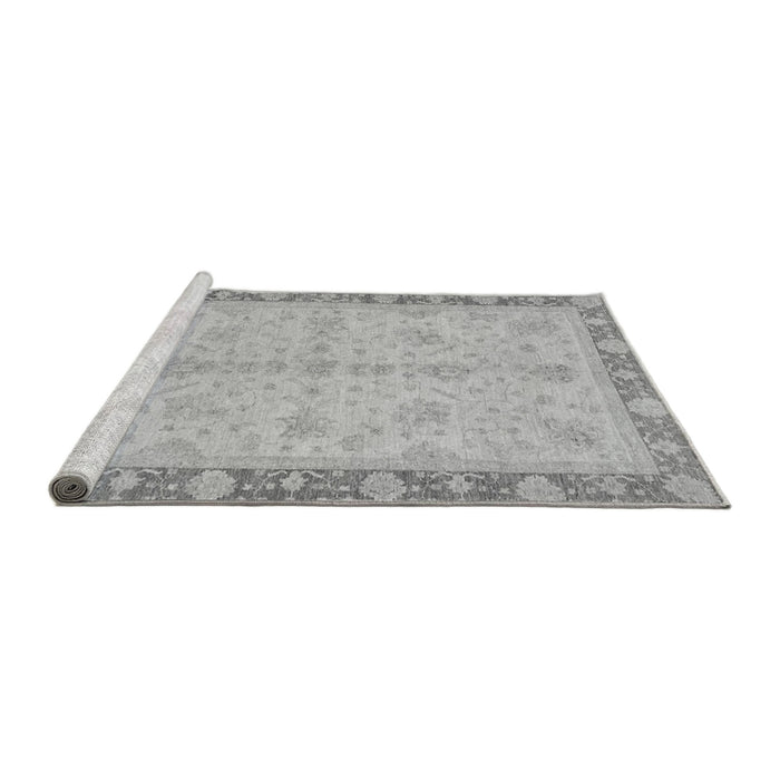 Sideview of Machine Washable Abstract Gray Modern Rug, wshabs3613gry