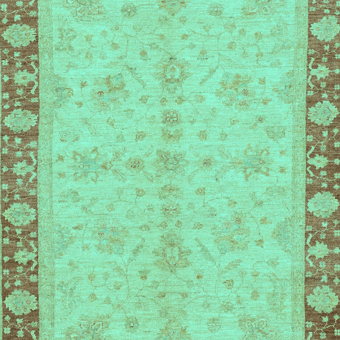 Machine Washable Abstract Turquoise Modern Area Rugs, wshabs3613turq