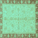 Square Abstract Turquoise Modern Rug, abs3613turq