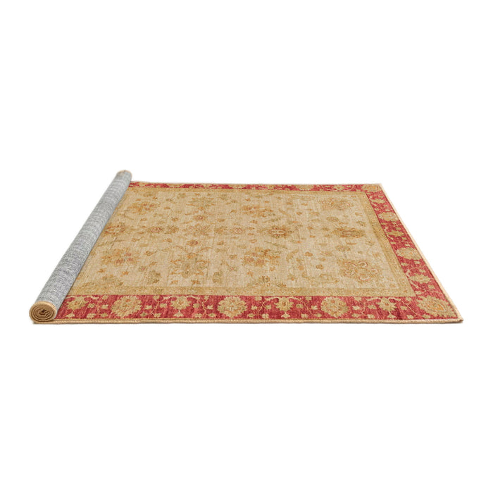 Sideview of Machine Washable Abstract Orange Rug, wshabs3614