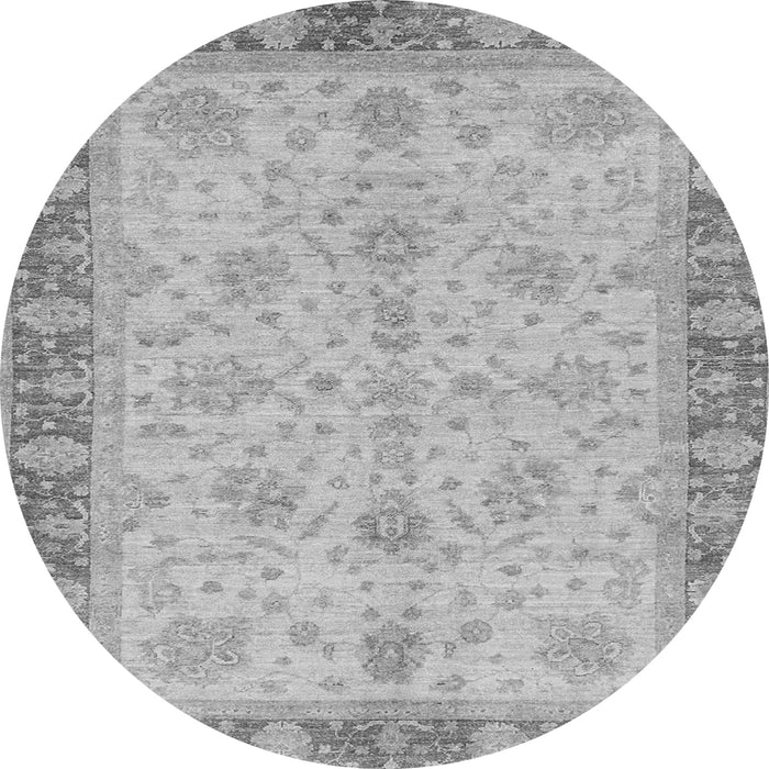 Round Oriental Gray Traditional Rug, abs3614gry
