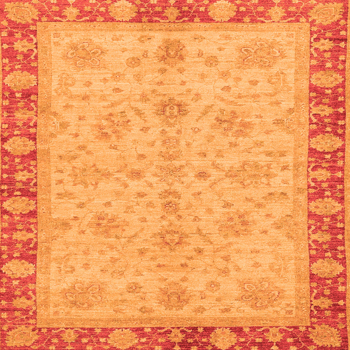 Square Oriental Orange Traditional Rug, abs3614org