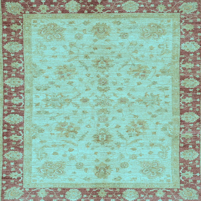 Square Oriental Light Blue Traditional Rug, abs3614lblu