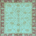 Square Oriental Light Blue Traditional Rug, abs3614lblu