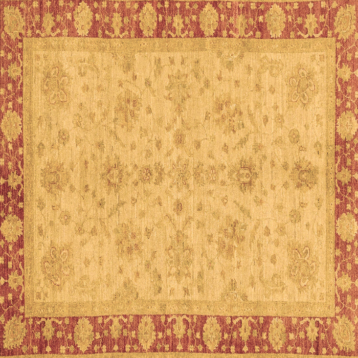 Square Machine Washable Oriental Brown Traditional Rug, wshabs3614brn