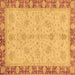 Square Machine Washable Oriental Brown Traditional Rug, wshabs3614brn