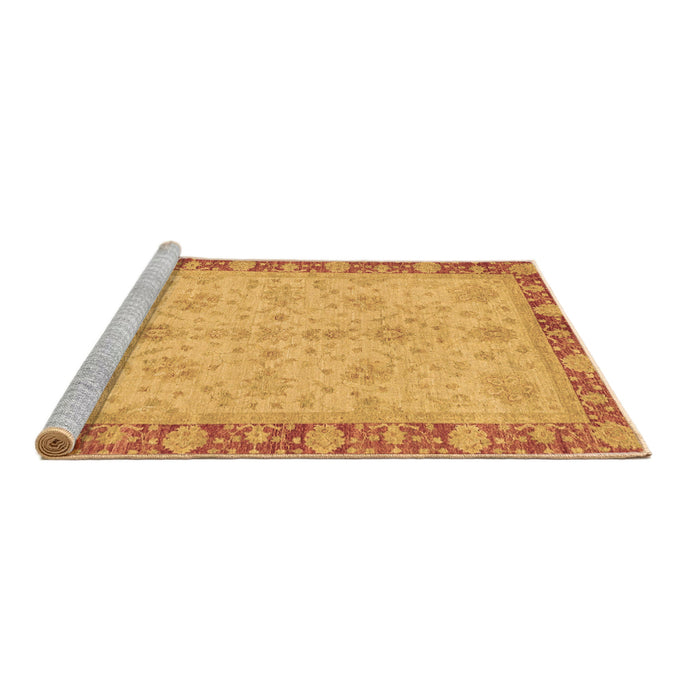 Sideview of Machine Washable Oriental Brown Traditional Rug, wshabs3614brn