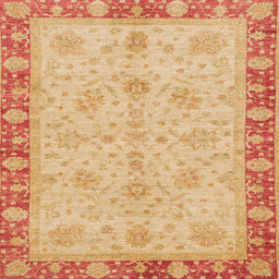 Square Machine Washable Abstract Orange Rug, wshabs3614