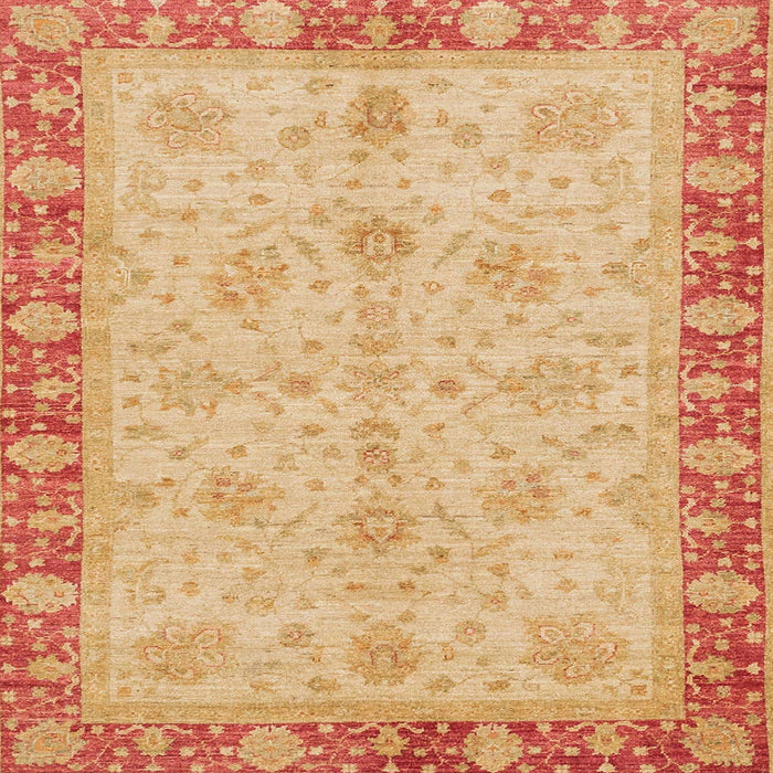 Square Machine Washable Abstract Orange Rug, wshabs3614