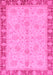 Machine Washable Oriental Pink Traditional Rug, wshabs3614pnk