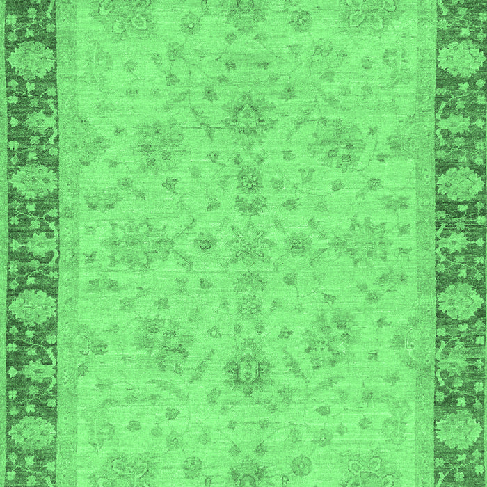 Machine Washable Oriental Emerald Green Traditional Area Rugs, wshabs3614emgrn
